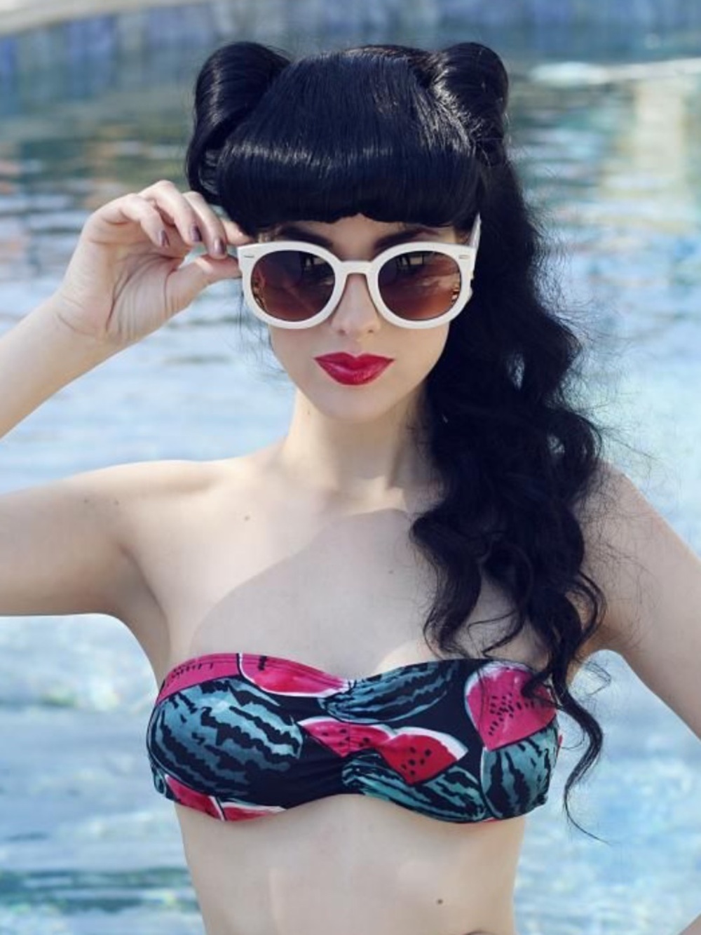 American Apparel Watermelon Bandeau Swim Top